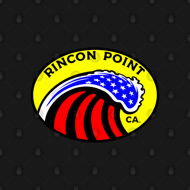 Rincon Point California Surfing Surf Patriotic Wave by DD2019
