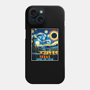 Total Solar Eclipse 2024 Texas Starry Night Phone Case