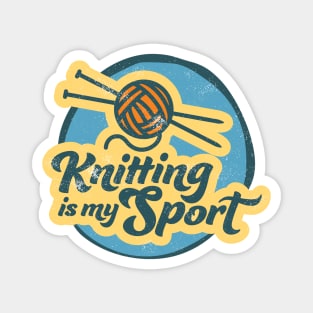 Fun Vintage Knitting Graphic Magnet