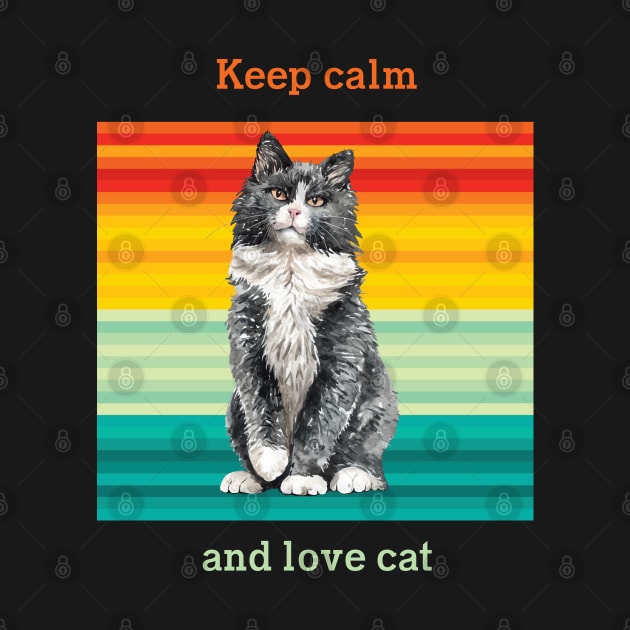 Cat t shirt - Keep calm and love cat by hobbystory
