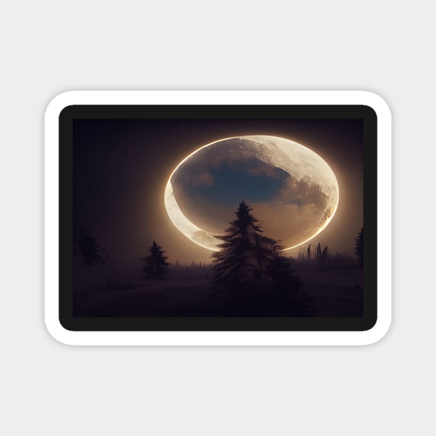 Unwind With The Moon And Relax Into Space Magnet by Unwind-Art-Work