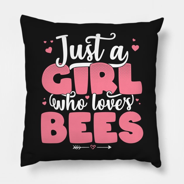 Just A Girl Who Loves Bees - Cute beekeeper gift design Pillow by theodoros20