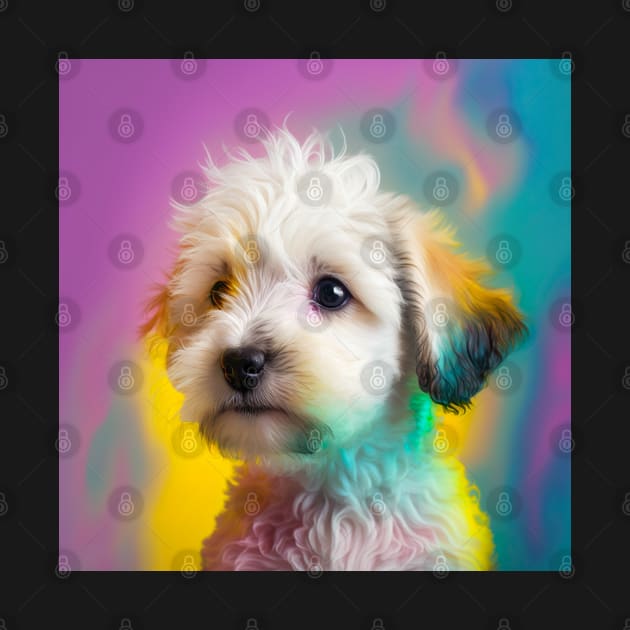 Cute Colorful Dog Realistic Drawing Illustration by unrealartwork