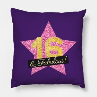 16th Birthday Gifts Women Fabulous - Pink Gold Pillow