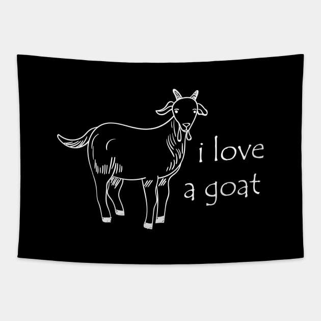 Goat - I love a goat Tapestry by KC Happy Shop