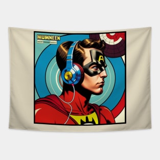 Unleash the Power: Superhero Soundscape Vinyl Record Artwork III Tapestry