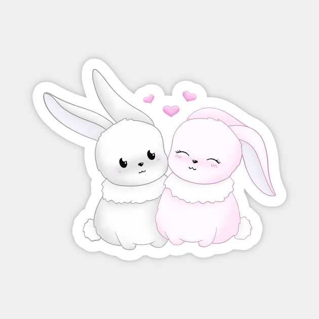 Cute couple of rabbits Magnet by LNS_OWL