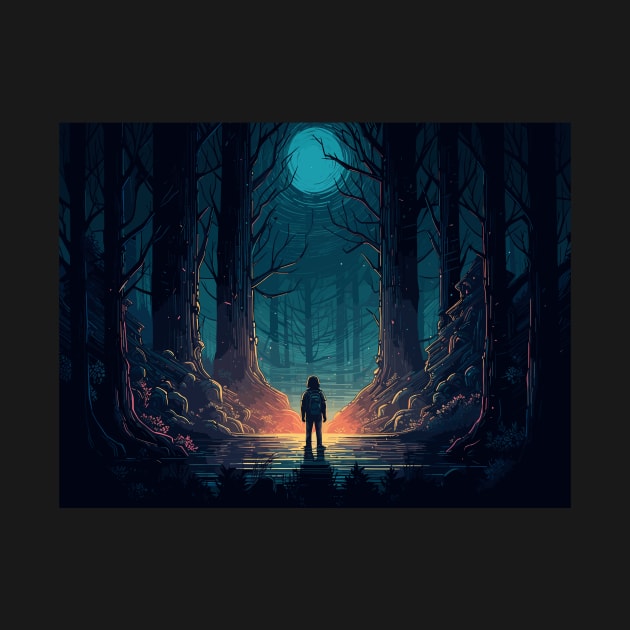 Night Magic Forest by UnrealArtDude