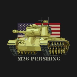 M26 Pershing Tank WW2 USA WWII Tanks American Flag T-Shirt