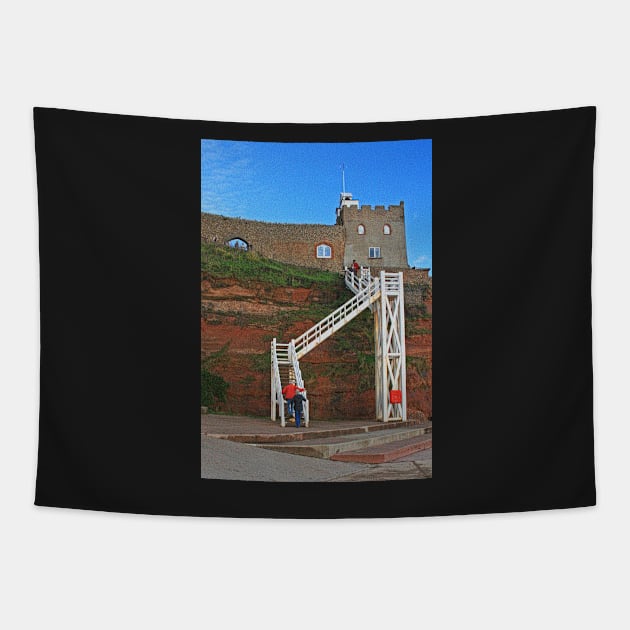 Jacob's Ladder, Sidmouth, Devon Tapestry by RedHillDigital