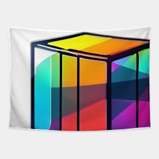 Rubic Cube Neon Shadow Silhouette Anime Style Collection No. 375 Tapestry