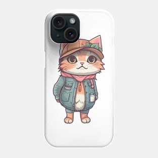 A cute kitty wearing street fashion Phone Case