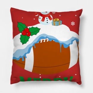 Merry Christmas Football Xmas Gift Pillow