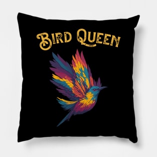 I like Pink Birds Queen Funny vintage Bird theme Lover Crown Pillow