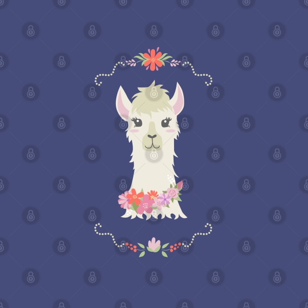 Floral Bust of a Llama by latheandquill