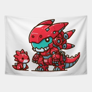 Chibi mecha red dinosaurus Tapestry