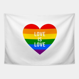 Love is love rainbow heart Tapestry