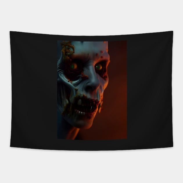 CREEPY HALLOWEEN ZOMBIE Tapestry by sailorsam1805