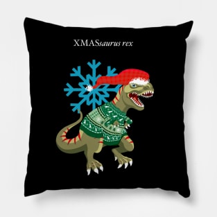 Clanosaurus Rex XMASsaurus rex Christmas Ugly Sweater Holiday Tyrannosaurus Rex Santa Claus Pillow