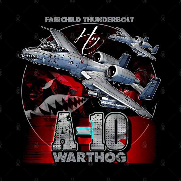 A10 Warthog Fairchild Thunderbolt USAF Fighter Aircraft by aeroloversclothing