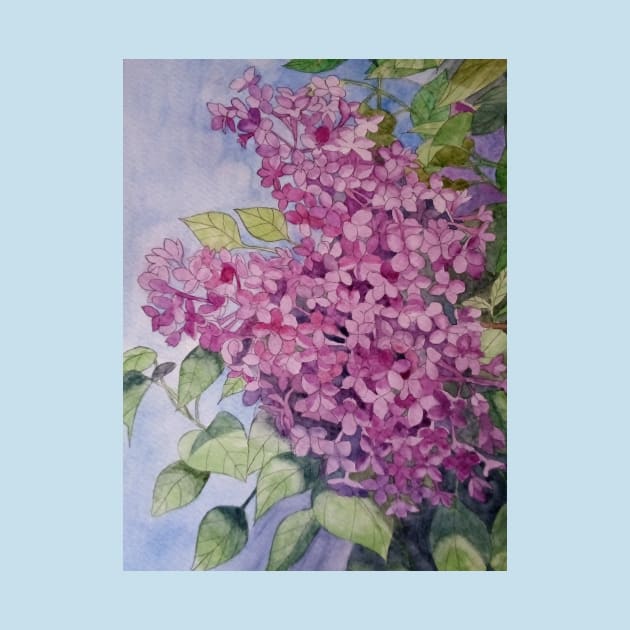 Lilacs watercolour painting by esvb