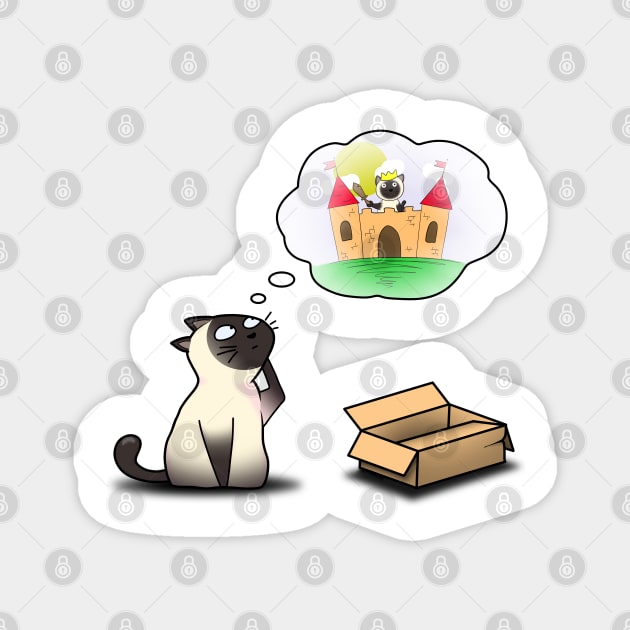 My Cardboard Castle - Siamese Cat Design - Not Hamlet Magnet by NotHamlet