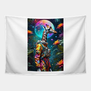 Giraffe in Space Tapestry