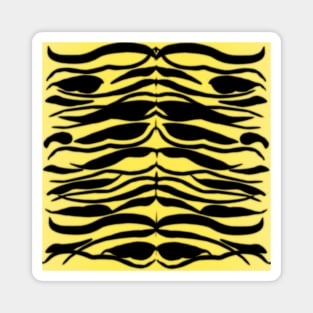 Tiger Skin Striped Pattern in Lemon Yellow Magnet