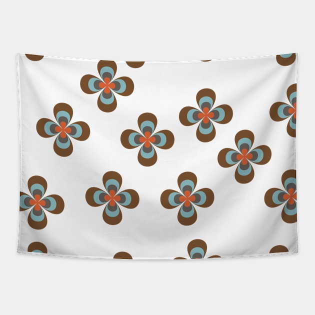 Mid Century Modern Flower Pattern Tapestry by Lisa Williams Design