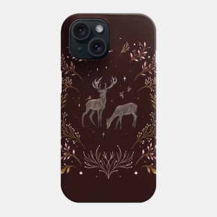 Deers in the Moonlight - Chocolate Brown Phone Case