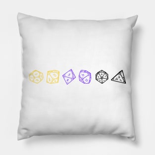 Non-binary DND Dice Set Pillow