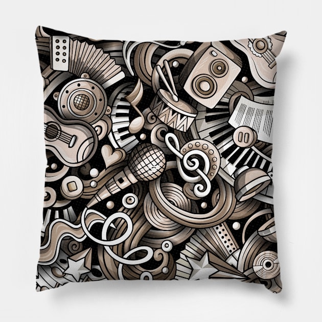 Music Ball Pillow by Wall-Art-Illustrations