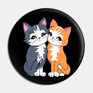 Two Cute Cats Pin