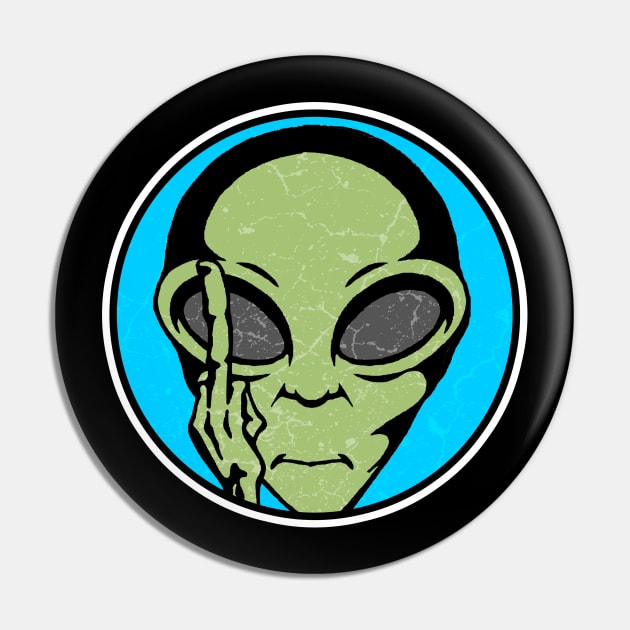 Funny Alien Showing Middle Finger Pin by Mila46