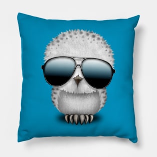 Cute Baby Owl Wearing Sunglasses Pillow