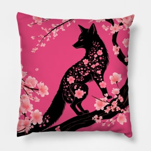 Spring sakura fox Pillow