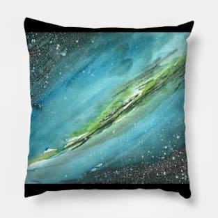 watercolour sombrero galaxy - astronomy inspired fine art Pillow