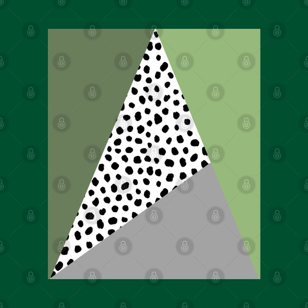 Geometric Polka Dot, Black, Sage and Olive Green by OneThreeSix