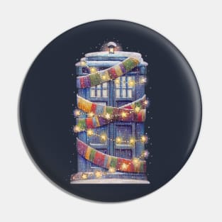 Christmas Police Box Pin