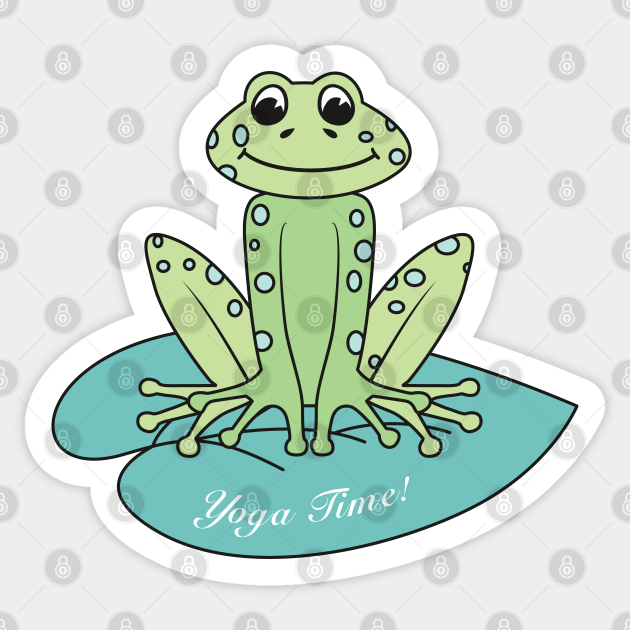 Frog yoga - Green Frog - Sticker