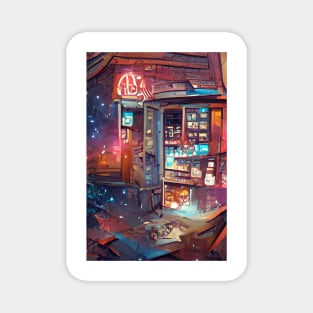 The Coffee Neon Wonderland| Cyber city coffee Magnet