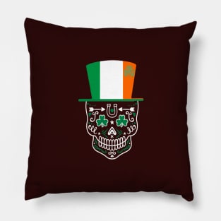 Irish st Patrick's day Irish Sugar Skull Pillow