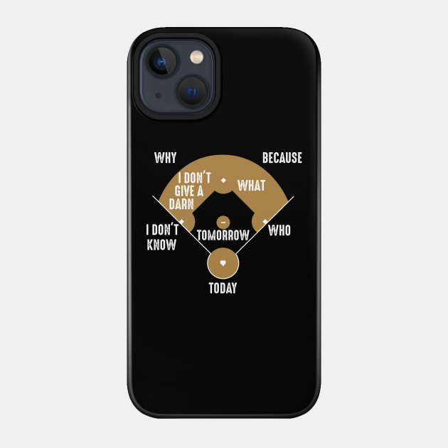 Who's on First Funny Positions Baseball Humor - Baseball - Phone Case