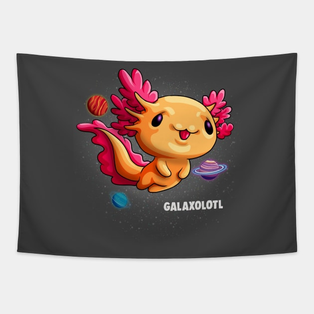 Cute Galaxolotl Kawaii Space Axolotl Gift Galaxy Pun Lover Tapestry by Blink_Imprints10