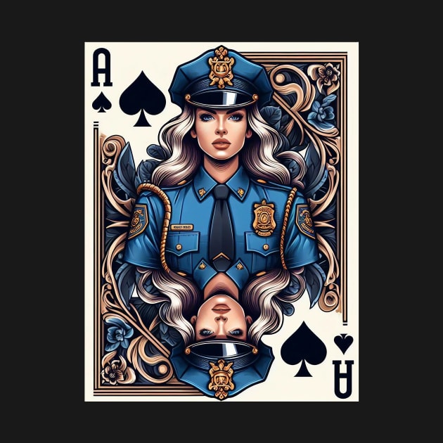 Policeman Playing Card Ace of Spades by Dmytro