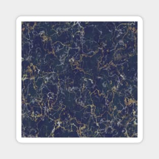 Blue marble pattern with gold veins Magnet