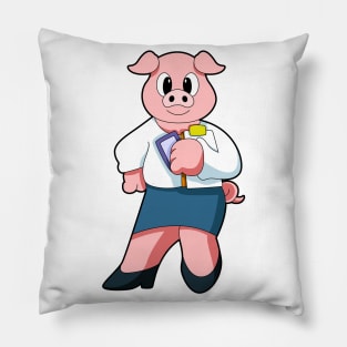 Pig as Secretary with Skirt Pillow