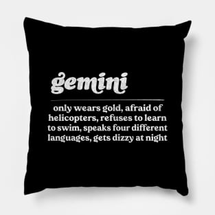 Gemini Zodiac Symbol //// Humorous Gift Design Pillow