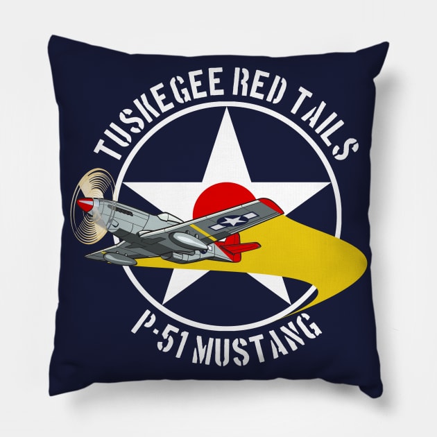 Tuskegee Red Tails Pillow by PopCultureShirts