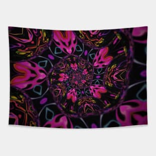 Pink Stained Glass Window Tulips Tapestry